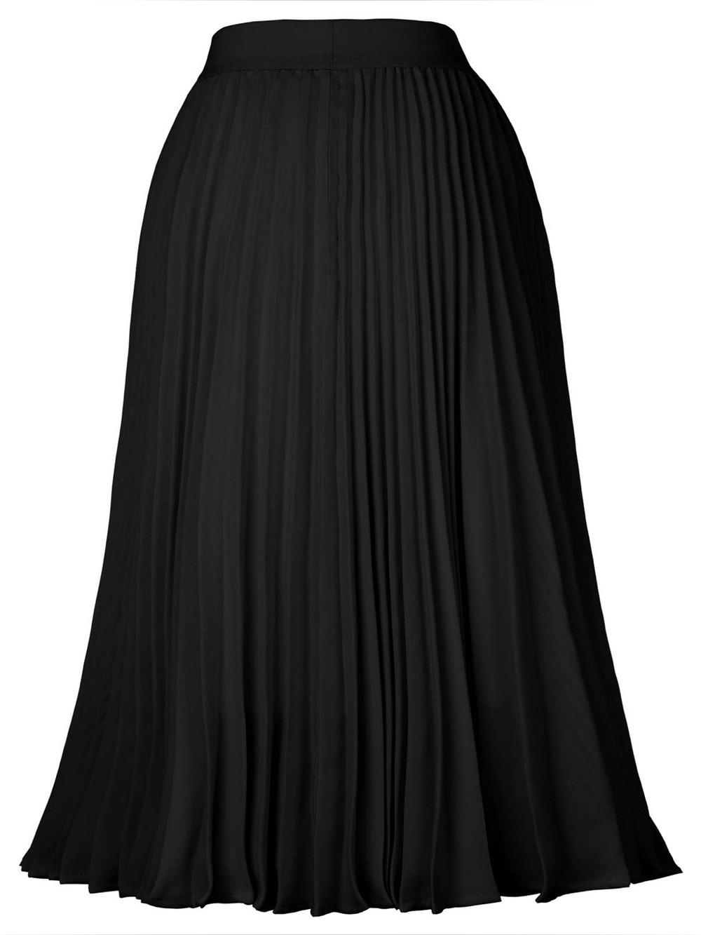 Kate Kasin Classic Black Pleated Midi Skirt | XL